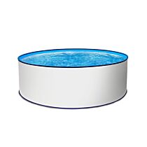 Rundpool Stahlwandpool weiß Folie grau Poolset rund 350 x 135 cm als Einzelbecken
