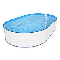 Ovalpool Stahlwandpool weiß Folie grau Poolset oval 300 x 700 x 120 cm als Einzelbecken