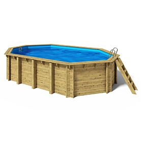 Holzpool 8-Eck Cariba 657 x 407 x 138 cm Premium
