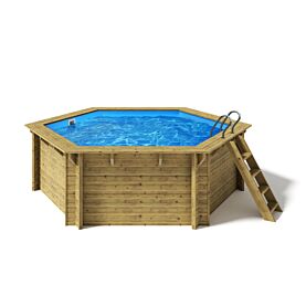 Holzpool 6-Eck Lani 421 x 118 cm Premium