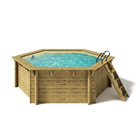Holzpool 6-Eck Lani 421 x 118 cm Platin
