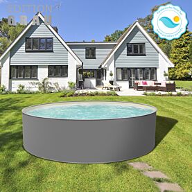 Stahlwandpool EDITION GRAU Rundpool rund 350 x 120 cm sand