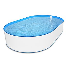 Ovalpool Stahlwandpool weiß Folie blau Poolset oval 300 x 700 x 120 cm als Einzelbecken