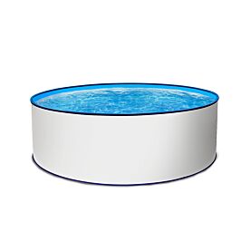 Stahlwandpool rund 300 x 120 cm weiß Einzelbecken