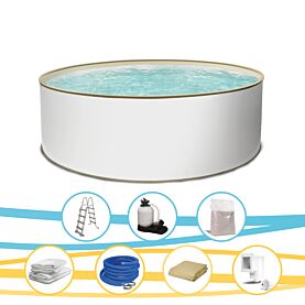 Rundpool Toni sand Stahlwandpool rund 350 x 120 cm Komplettset