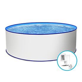Rundpool Toni blau Stahlwandpool rund 350 x 120 cm Einzelbecken