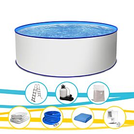 Rundpool Toni blau Stahlwandpool rund 350 x 120 cm Komplettset
