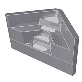 GFK Pool Ecktreppe Ravenna granit mit silbergrauen Stufen