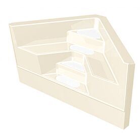 GFK Pool Ecktreppe Ravenna sand mit weißen Stufen